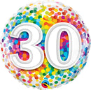 30 Rainbow Confetti Dots Birthday Balloons 18in.