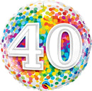 40 Rainbow Confetti Dots Birthday Balloons 18in.