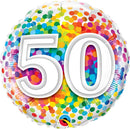 50 Rainbow Confetti Dots Birthday Balloons 18in.