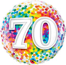 70 Rainbow Confetti Dots Birthday Balloons 18in.