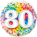 80 Rainbow Confetti Dots Birthday Balloons 18in.