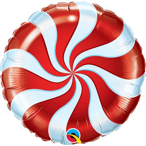 Air Fill Red Candy Swirl Balloons 9"