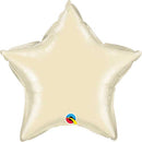 (Closeout) Pearl Ivory Foil Star Balloons Size Selections