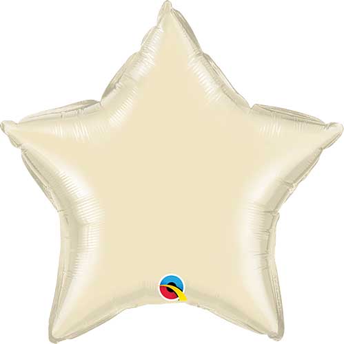 Pearl Ivory Foil Star Balloons Size Selections