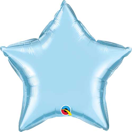 Pearl Light Blue Foil Star Balloons Size Selections
