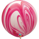 (Closeout) Qualatex Balloons Red & White Super Agate Size Selections