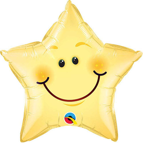 Smiley Face Star Shape Balloons 20"