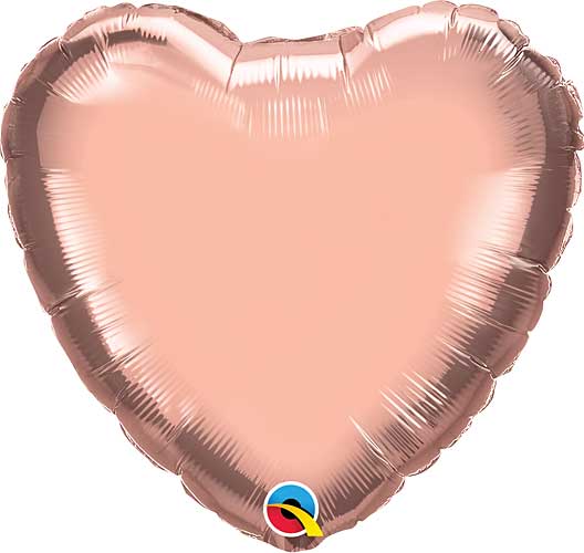Rose Gold Foil Heart Balloons Size Selections