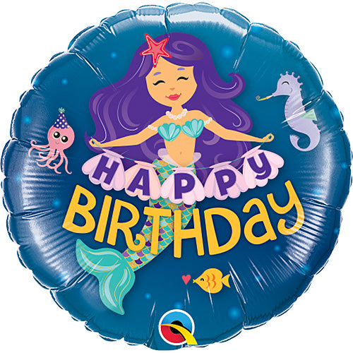 Birthday Mermaid Balloons 9"