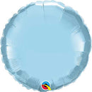 (Closeout) Pearl Light Blue Foil Round Balloons 18"