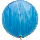(Closeout) Qualatex Balloons Blue Rainbow Super Agate 30"