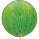 (Closeout) Qualatex Balloons Green Rainbow Super Agate Size Selections
