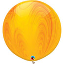 (Closeout) Qualatex Balloons Yellow Rainbow Super Agate 30"