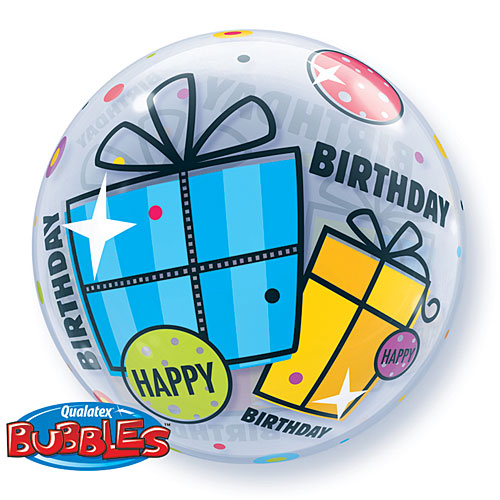 (Closeout) Birthday Fun Gifts Bubble Balloons 22in.