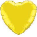 (Closeout) Citrine Yellow Foil Heart Balloons Size Selections
