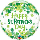 St. Pat's Shamrock Confetti Balloons 18"