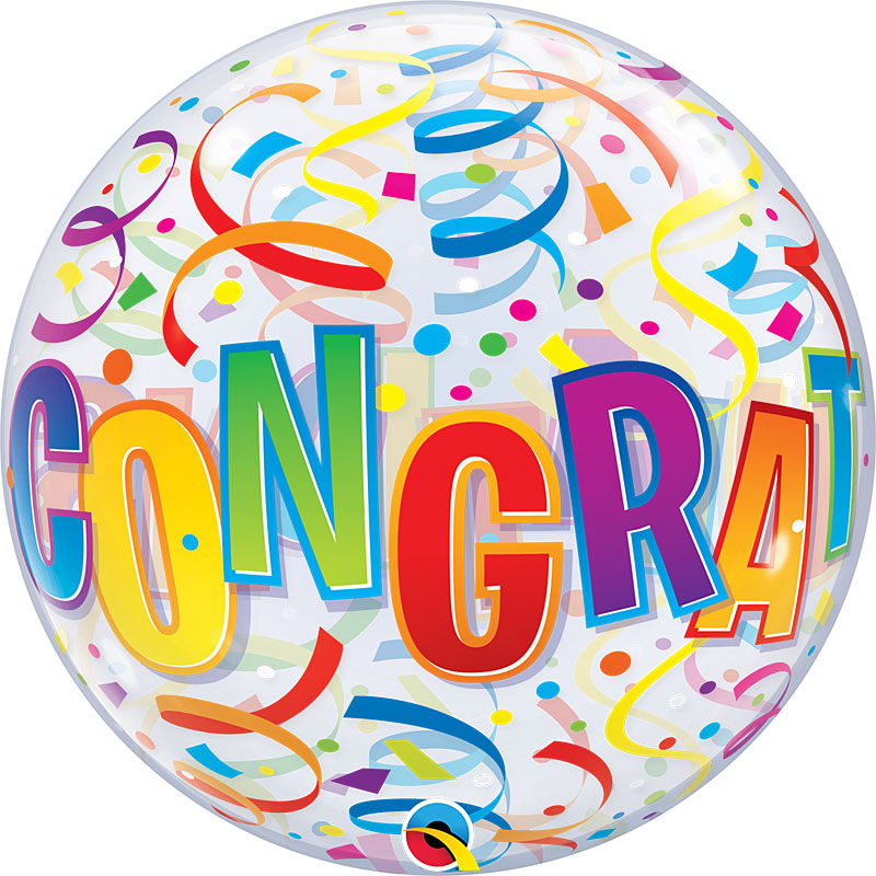Bubble Congrats Around Balloons 22"