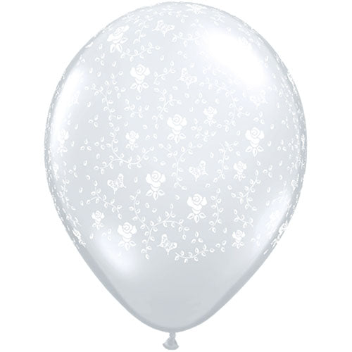 (Closeout) Qualatex Balloons Flowers on Diamond Clear 16in.