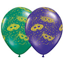 (Closeout) Qualatex Balloons Mardi Gras Masks 11"