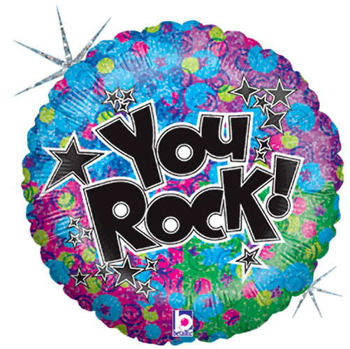 You Rock! Holographic Balloons 18"