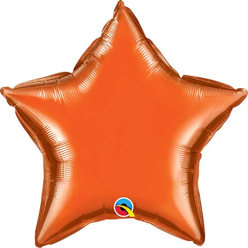 Orange Foil Star Balloons Size Selections