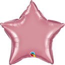 (Closeout) Chrome Mauve Foil Star Balloons 18"