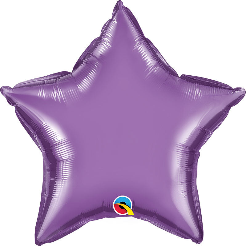Chrome Purple Foil Star Balloons 18"