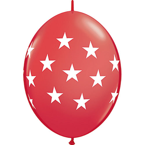 (Closeout) Qualatex Balloons Quicklink Stars Red 12" C204