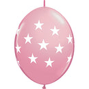 (Closeout) Qualatex Balloons Quicklink Stars Pink 12"