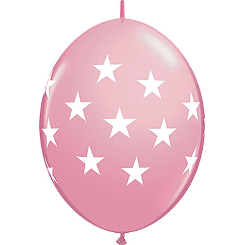 (Closeout) Qualatex Balloons Quicklink Stars Pink 12" C169