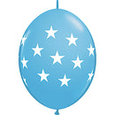 (Closeout) Qualatex Balloons Quicklink Stars Pale Blue 12"