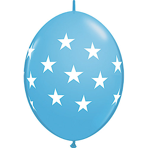 (Closeout) Qualatex Balloons Quicklink Stars Pale Blue 12" C170