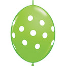 (Closeout) Qualatex Balloons Quicklink Polka Dots Lime Green 12"