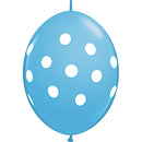 (Closeout) Qualatex Balloons Quicklink Polka Dots Pale Blue 12"