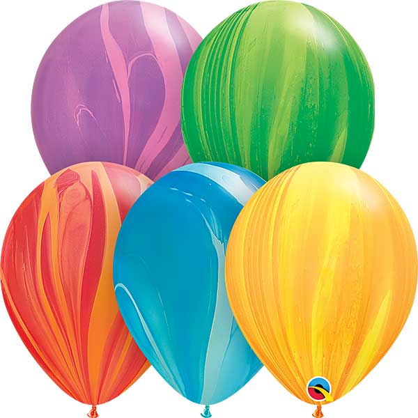 Qualatex Balloons Rainbow Super Agate Assortment 11" E157