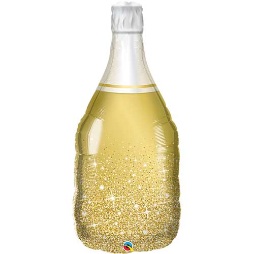 Golden Bubbly Champagne Bottle Shape Balloons 39"