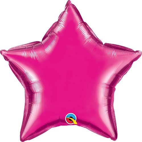 Magenta Foil Star Balloons Size Selections