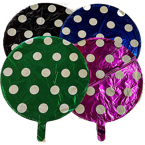 Green Polka Dot Foil Round Balloons 18"